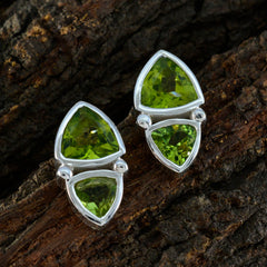 Chloe Green Slim Toi et Moi Stud Earring