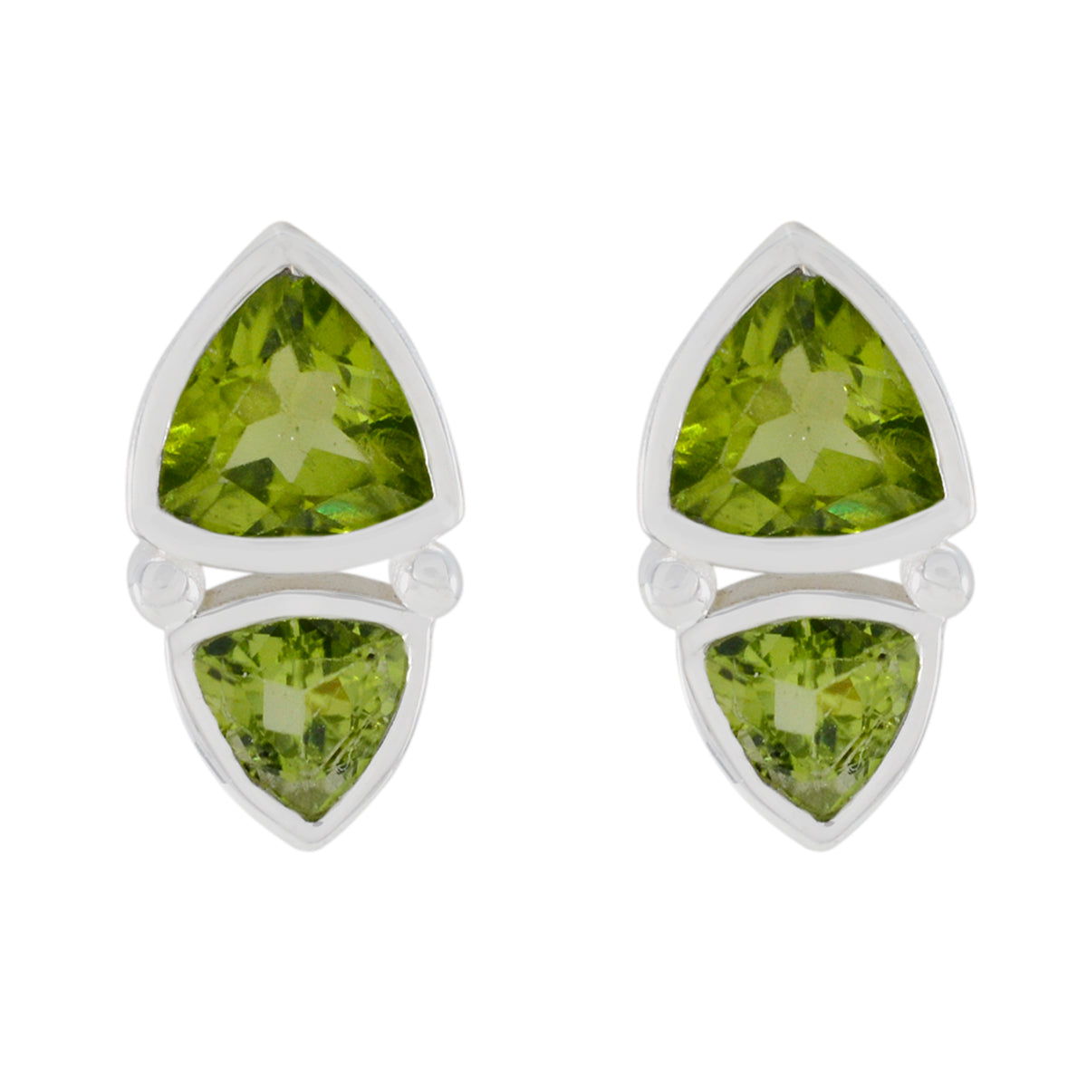 Chloe Green Slim Toi et Moi Stud Earring Peridot Green Stud
