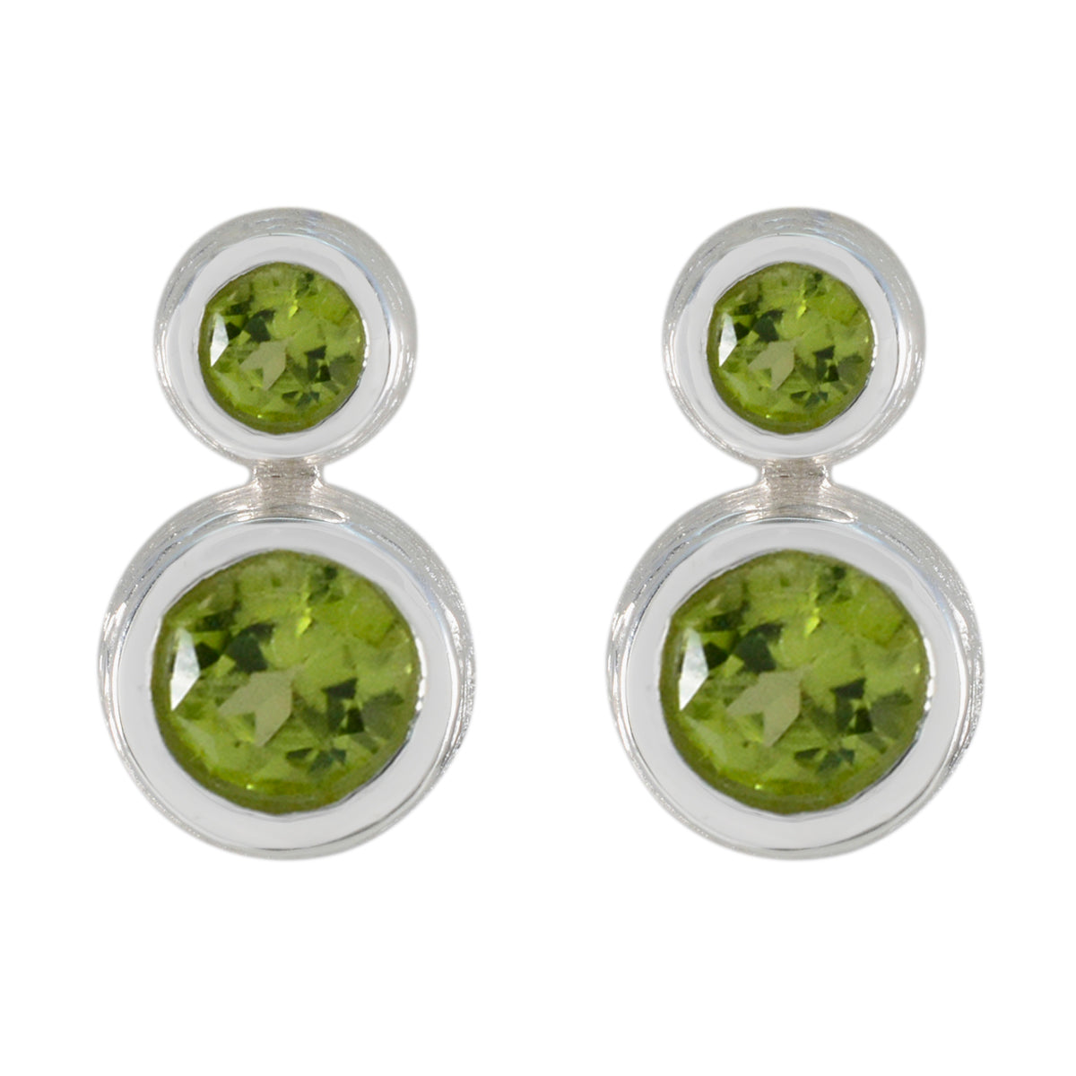 Ellie Green Minimal Toi et Moi Stud Earring Peridot Green Stud