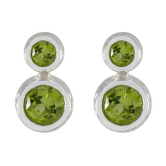 Ellie Green Minimal Toi et Moi Stud Earring Peridot Green Stud
