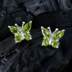 Ines Green Whisper thin quarter Stud Earring