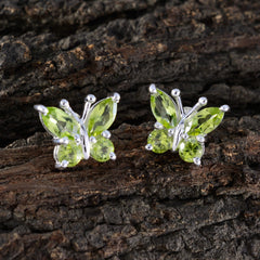 Ines Green Whisper thin quarter Stud Earring