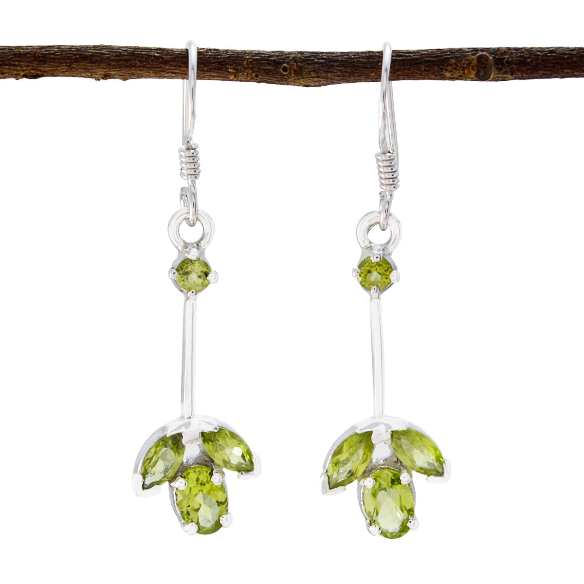 Kennedy Green Delicate multiple Dangle Earring Peridot Green Dangle