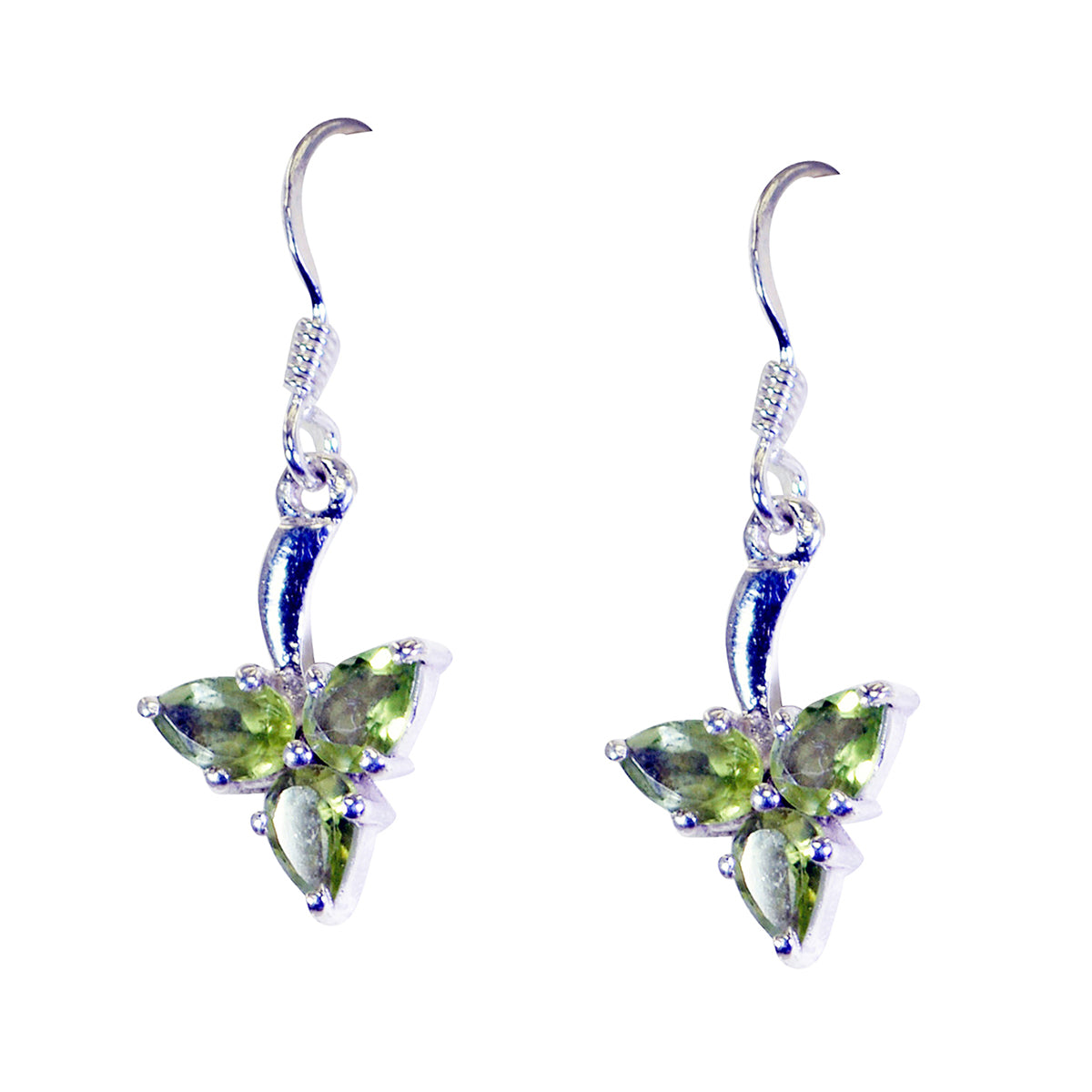 Laura Green Dainty multiple Dangle Earring Peridot Green Dangle