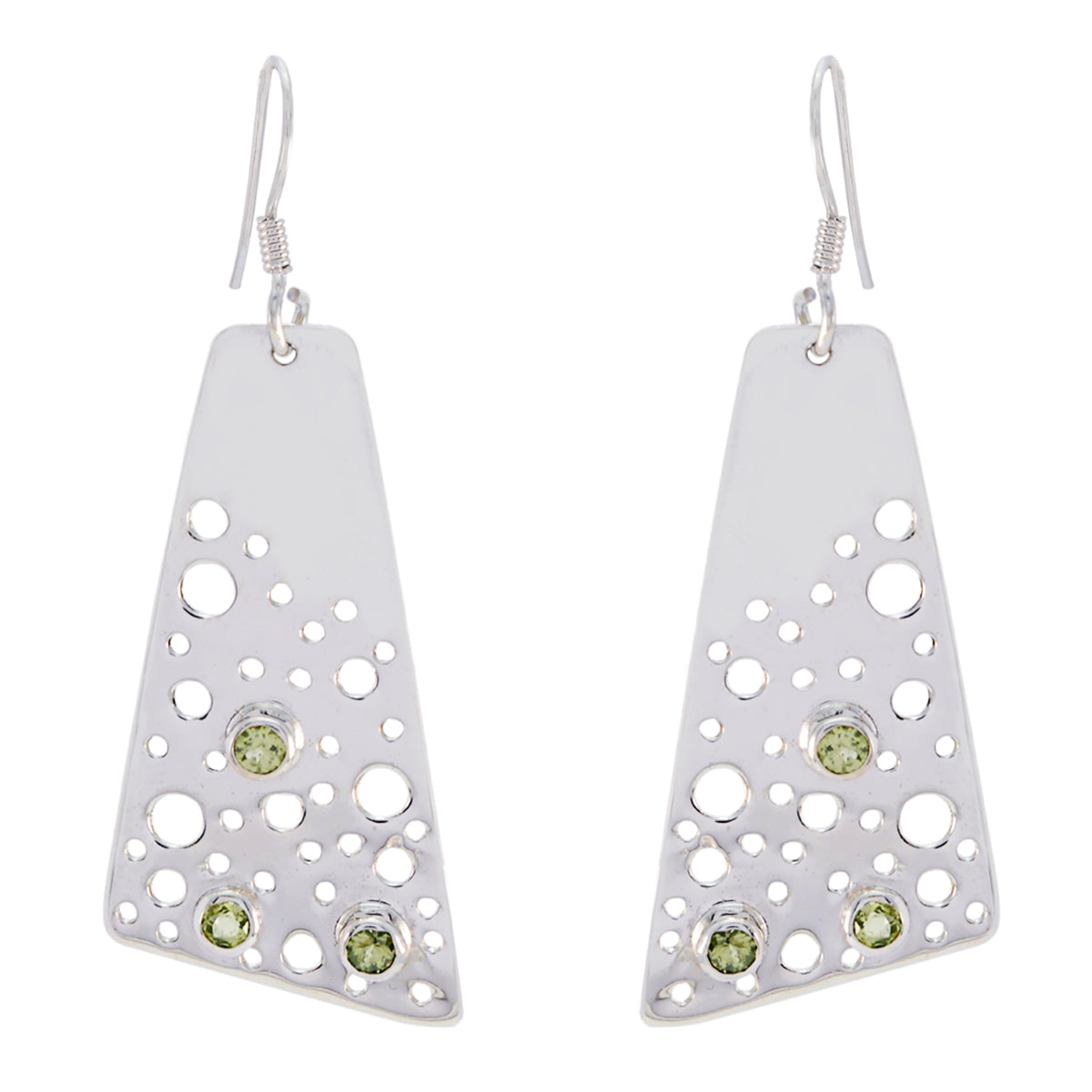 Mila Green Slim multiple Dangle Earring Peridot Green Dangle