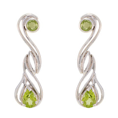 Mia Green Whisper thin multiple Stud Earring Peridot Green Stud