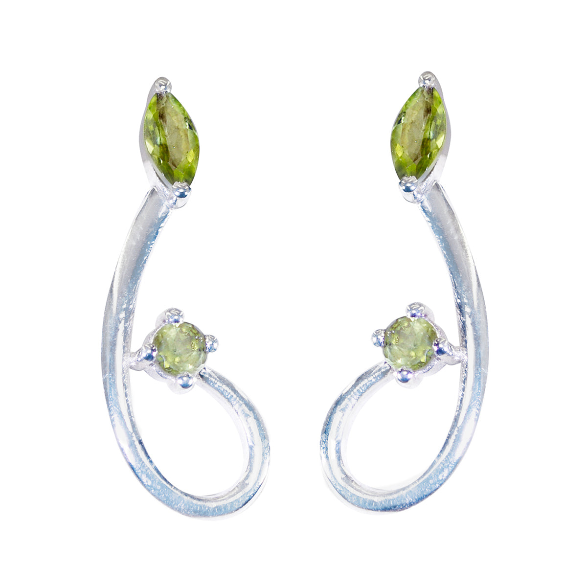 Natalie Green Dainty multiple Stud Earring Peridot Green Stud