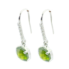 Pauline Green Slim multiple Dangle Earring Peridot Green Dangle