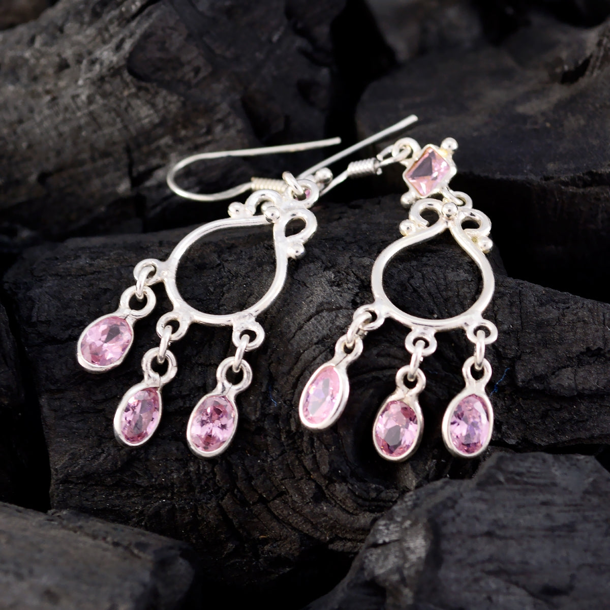 Sarah Pink Whisper thin multiple Dangle Earring