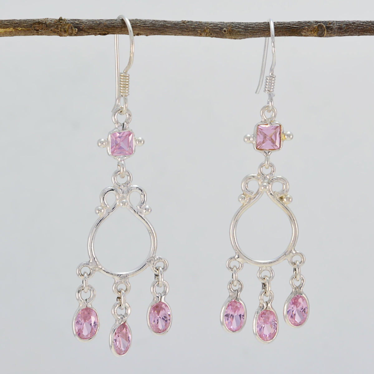 Sarah Pink Whisper thin multiple Dangle Earring