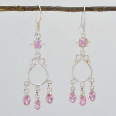 Sarah Pink Whisper thin multiple Dangle Earring