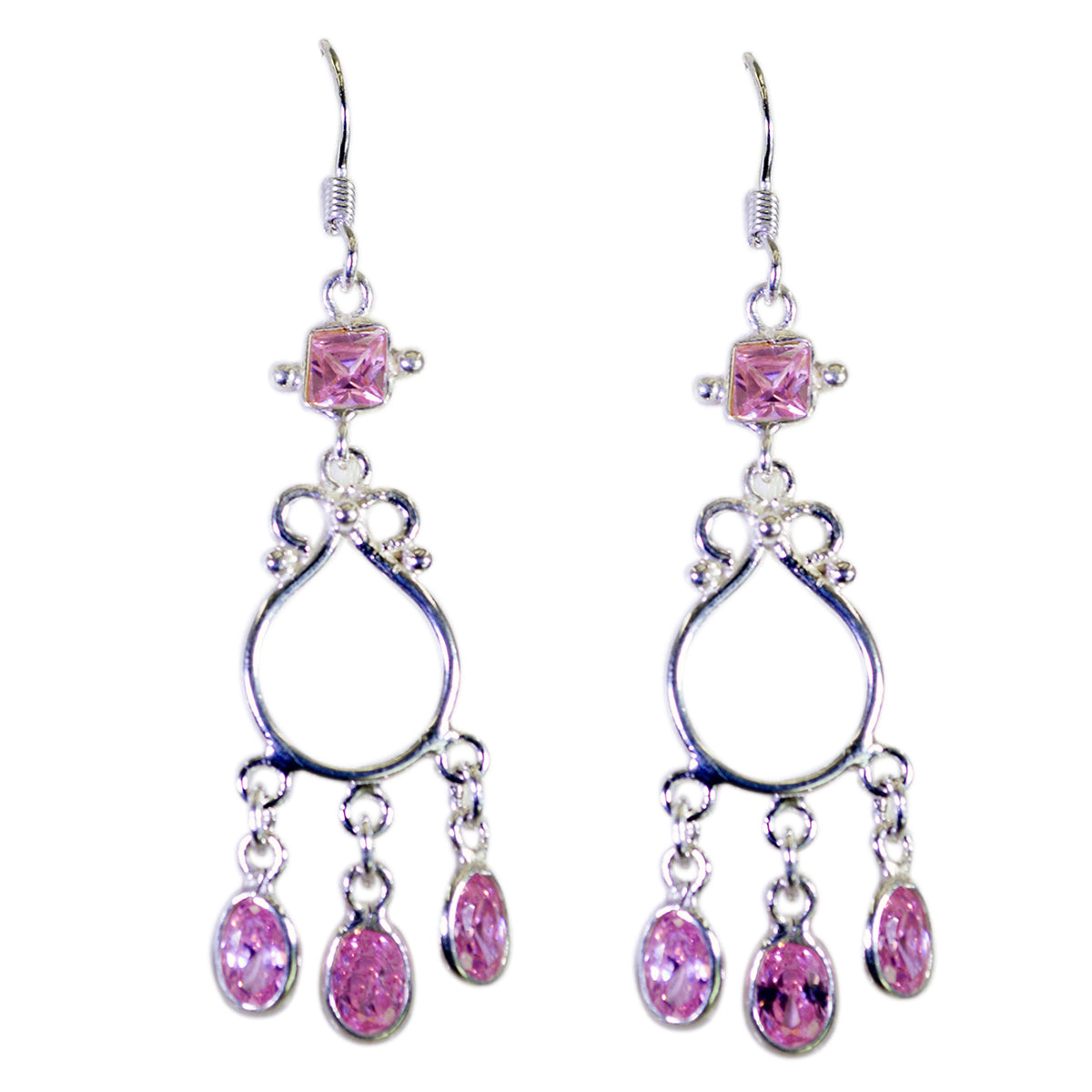 Sarah Pink Whisper thin multiple Dangle Earring