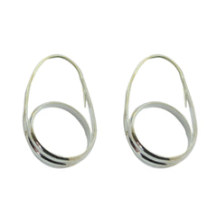 Elena Silver Dainty plain Stud Earring Plain Gray Stud
