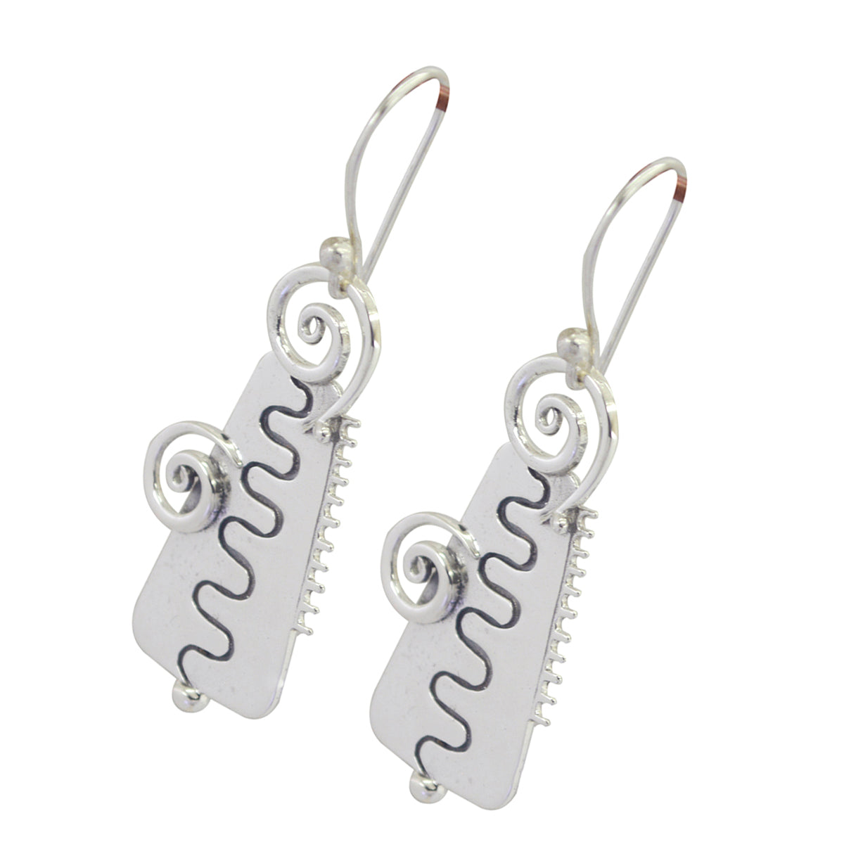 Florencia Silver Whisper thin plain Dangle Earring