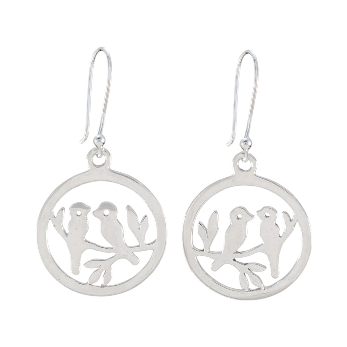 Gabriela Silver Slim plain Dangle Earring Plain Gray Dangle