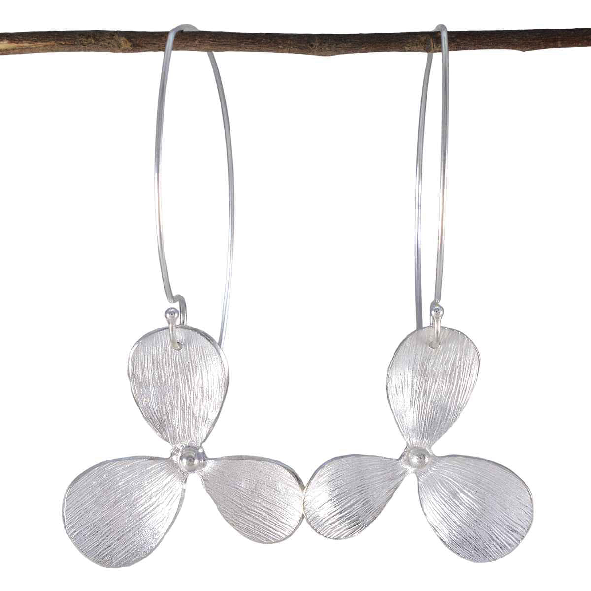 Isadora Silver Edgy plain Dangle Earring Plain Gray Dangle