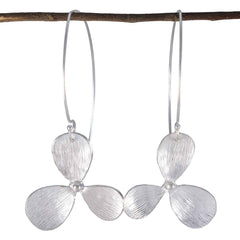 Isadora Silver Edgy plain Dangle Earring Plain Gray Dangle