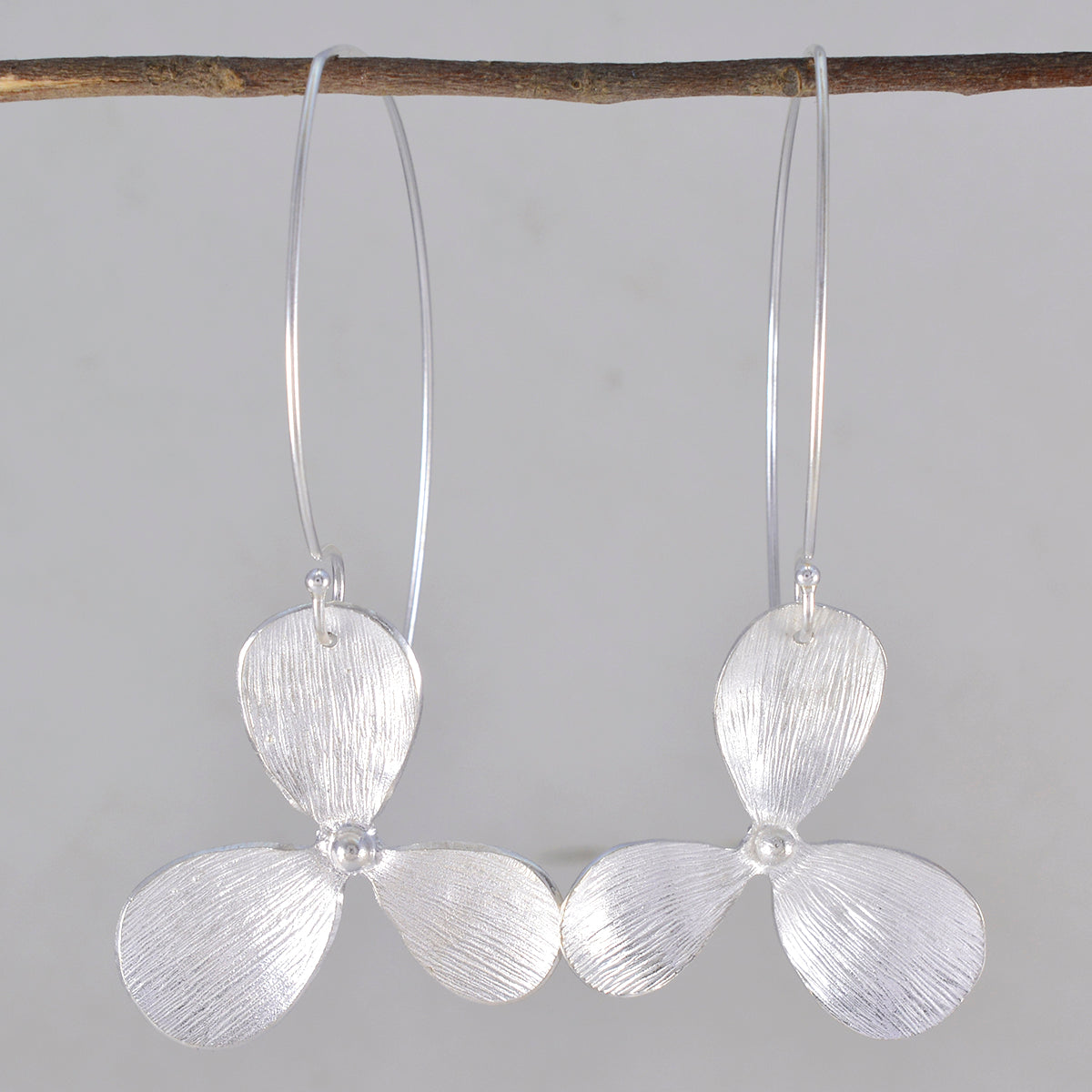Isadora Silver Edgy plain Dangle Earring