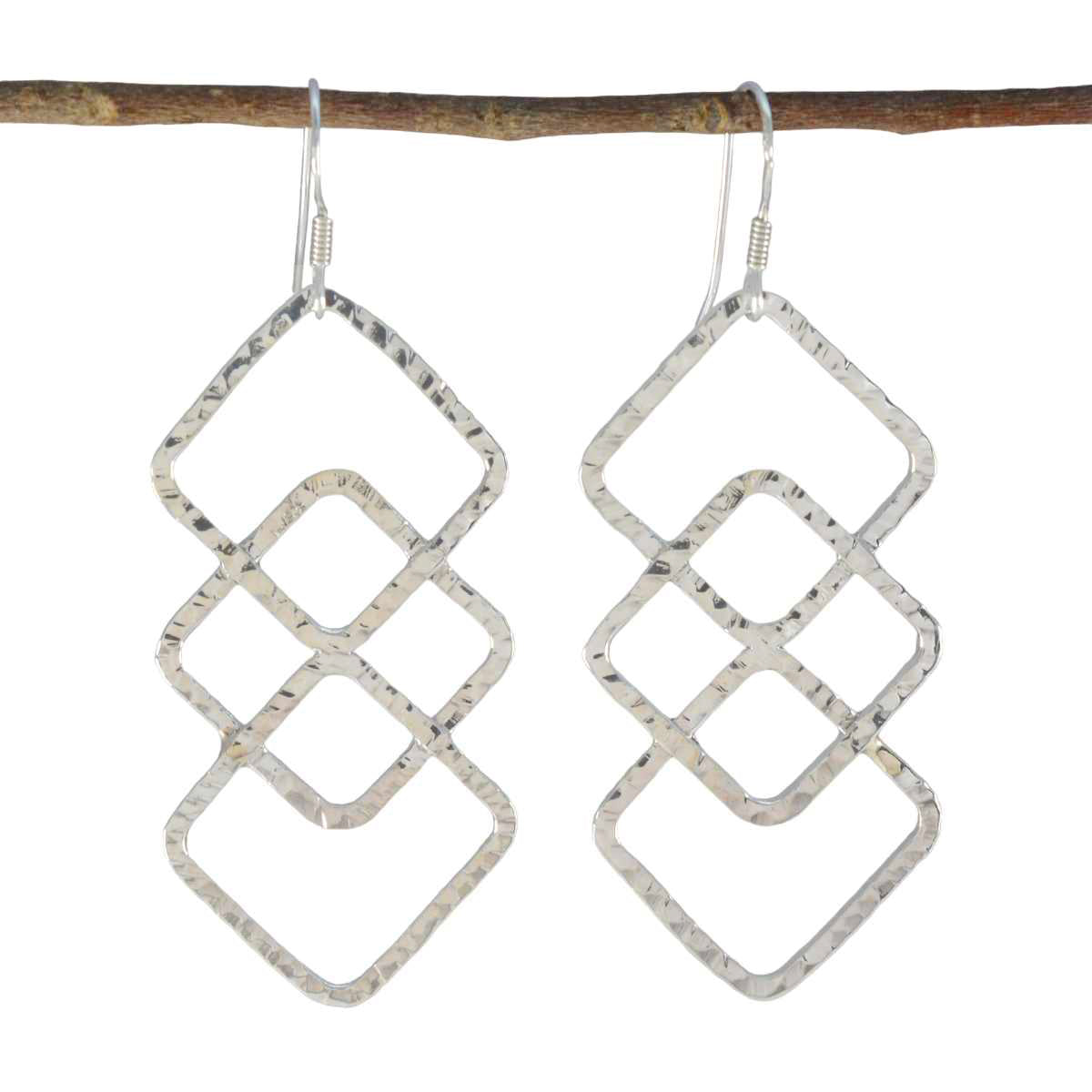 Ivana Silver Edgy plain Dangle Earring Plain Gray Dangle