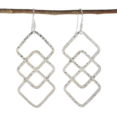 Ivana Silver Edgy plain Dangle Earring Plain Gray Dangle