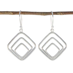 Joaquina Silver Mid weight plain Dangle Earring Plain Gray Dangle