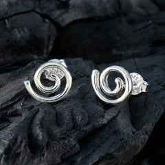Julieta Silver Elegant plain Stud Earring