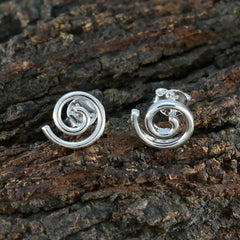 Julieta Silver Elegant plain Stud Earring
