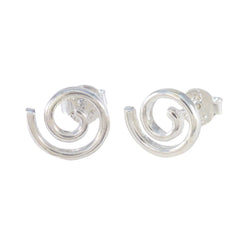 Julieta Silver Elegant plain Stud Earring