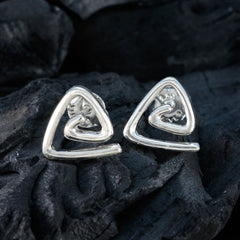 Lorena Silver Elegant plain Stud Earring