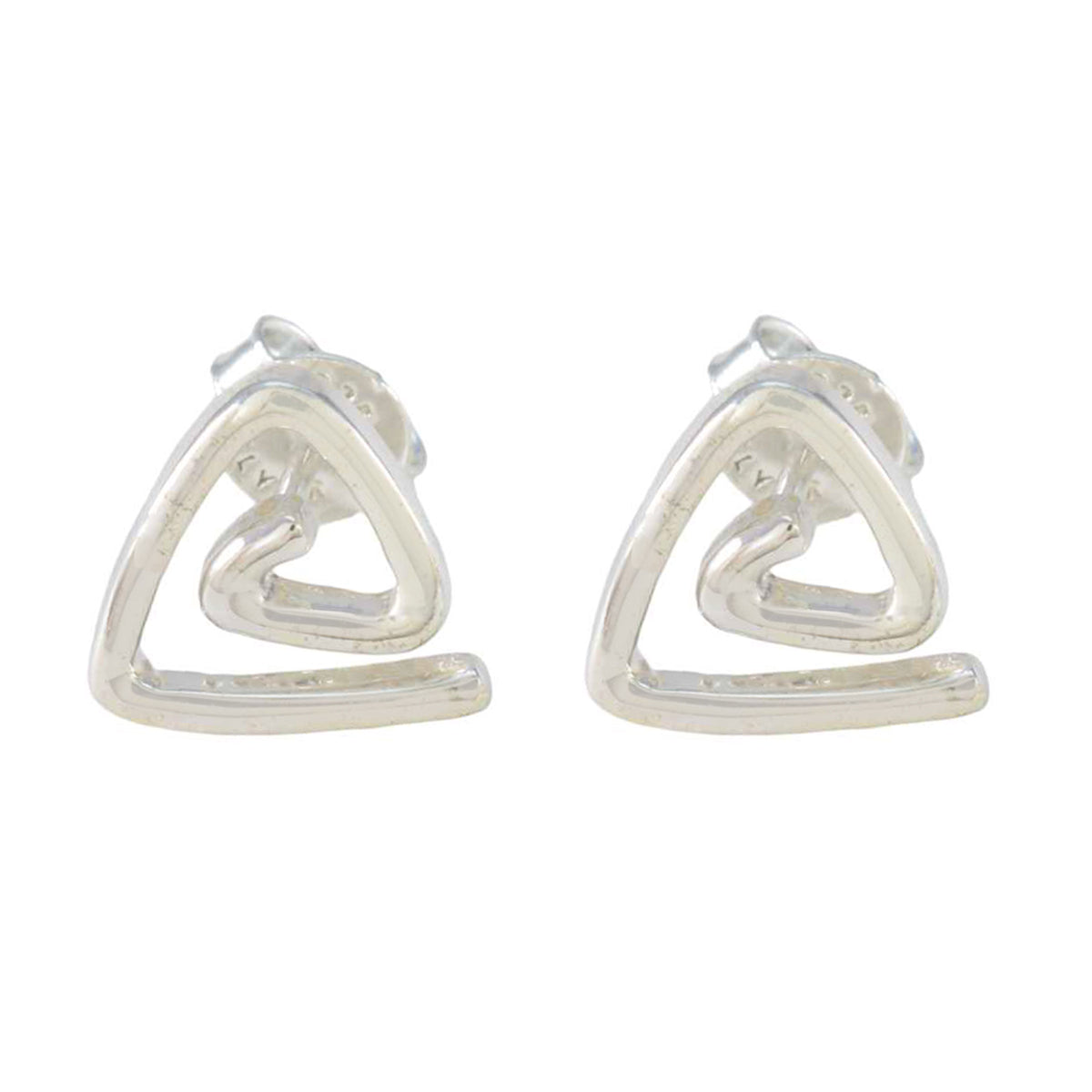 Lorena Silver Elegant plain Stud Earring Plain Gray Stud