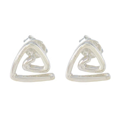 Lorena Silver Elegant plain Stud Earring Plain Gray Stud
