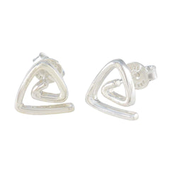 Lorena Silver Elegant plain Stud Earring