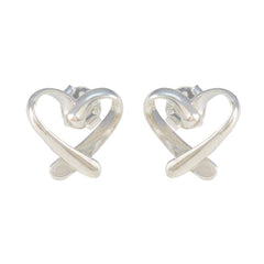 Lucia Silver Delicate plain Stud Earring Plain Gray Stud