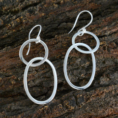 Natalia Silver Whisper thin plain Dangle Earring