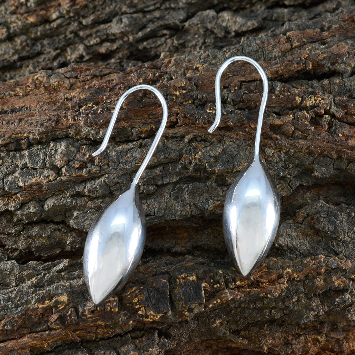 Noelia Silver Minimal plain Dangle Earring