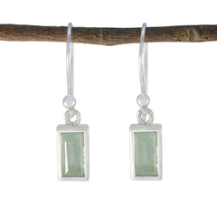 Mathilde Green Dainty Solitaire Dangle Earring Prehnite Green Dangle