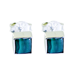 Ying Green Elegant Solitaire Stud Earring Malachite Green Stud