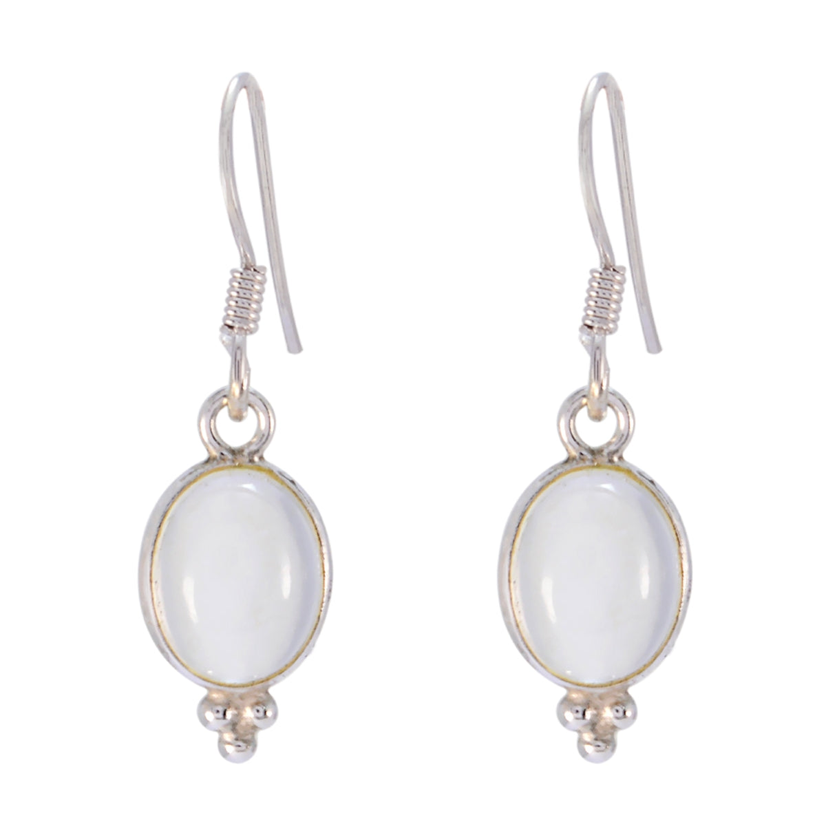 Aisha White Elegant multiple Dangle Earring Rainbow Moonstone White Dangle