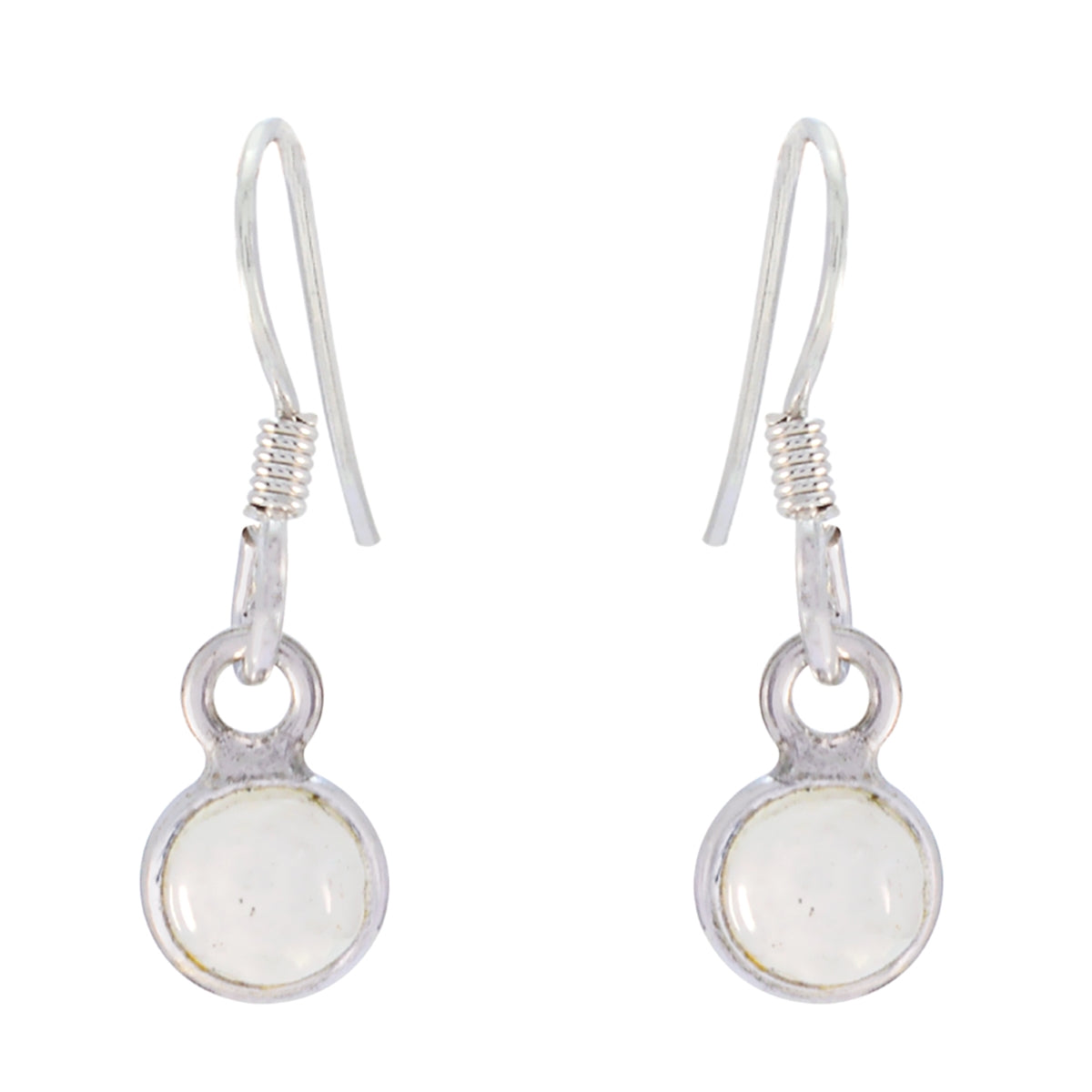 Ling White Minimalist multiple Dangle Earring Rainbow Moonstone White Dangle