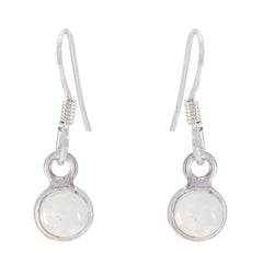 Ling White Minimalist multiple Dangle Earring Rainbow Moonstone White Dangle
