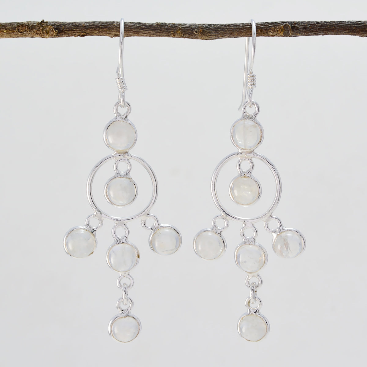 Nari White Dainty multiple Dangle Earring