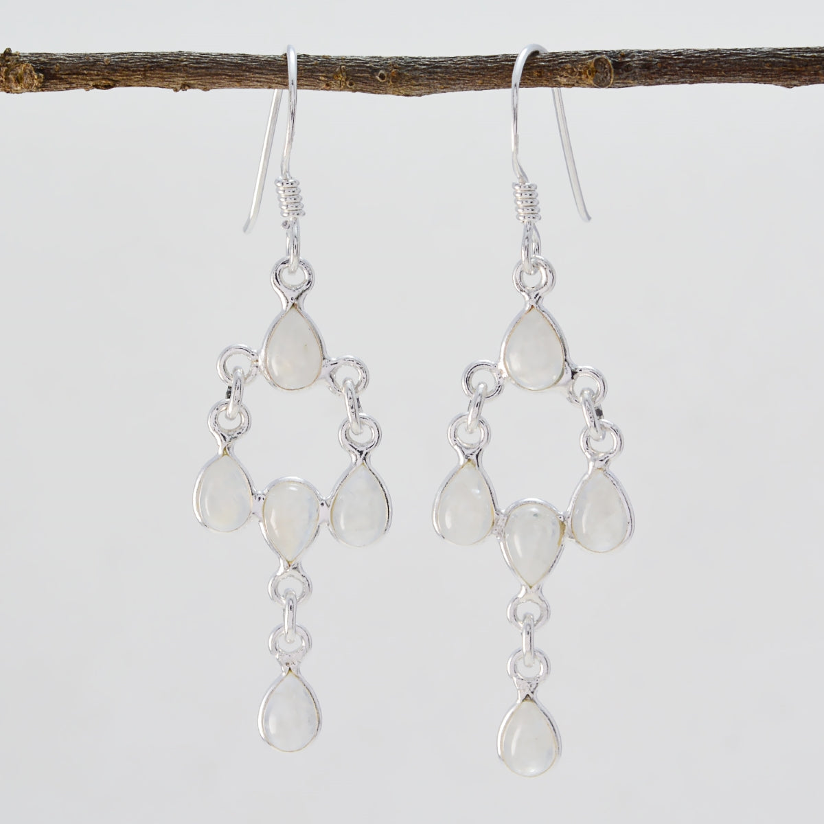Rina White Delicate multiple Dangle Earring