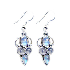 Wen White Dainty multiple Dangle Earring Rainbow Moonstone White Dangle