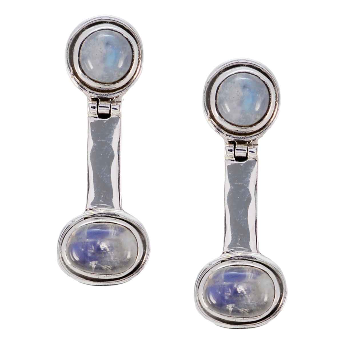 Renata White Essential multiple Stud Earring Rainbow Moonstone White Stud