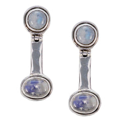Renata White Essential multiple Stud Earring Rainbow Moonstone White Stud