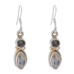 Xiu White Delicate multiple Dangle Earring Rainbow Moonstone White Dangle