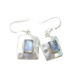 Agustina White Dainty multiple Dangle Earring Rainbow Moonstone White Dangle