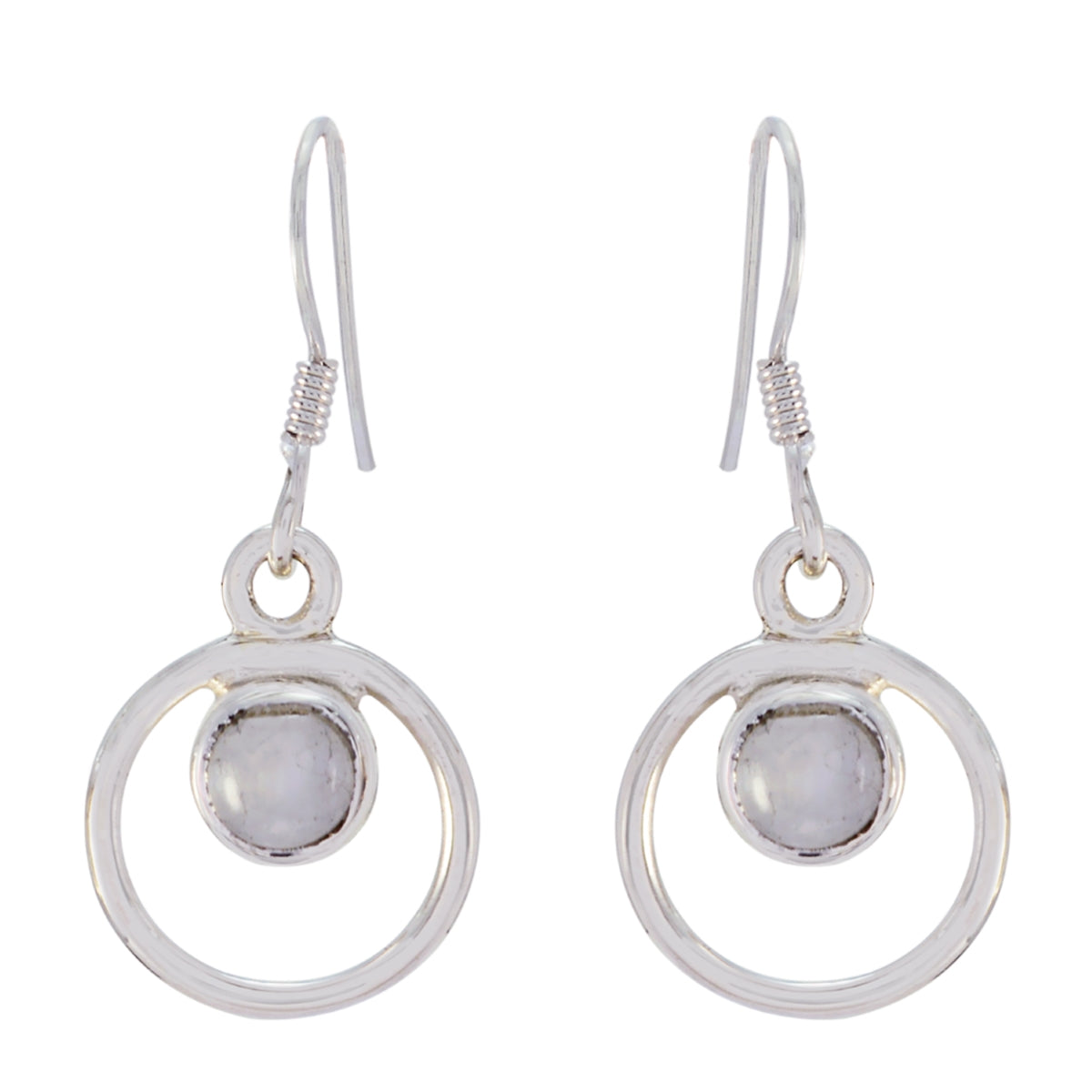 Amanda White Elegant multiple Dangle Earring Rainbow Moonstone White Dangle