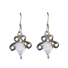 Bruna White Delicate multiple Dangle Earring Rainbow Moonstone White Dangle