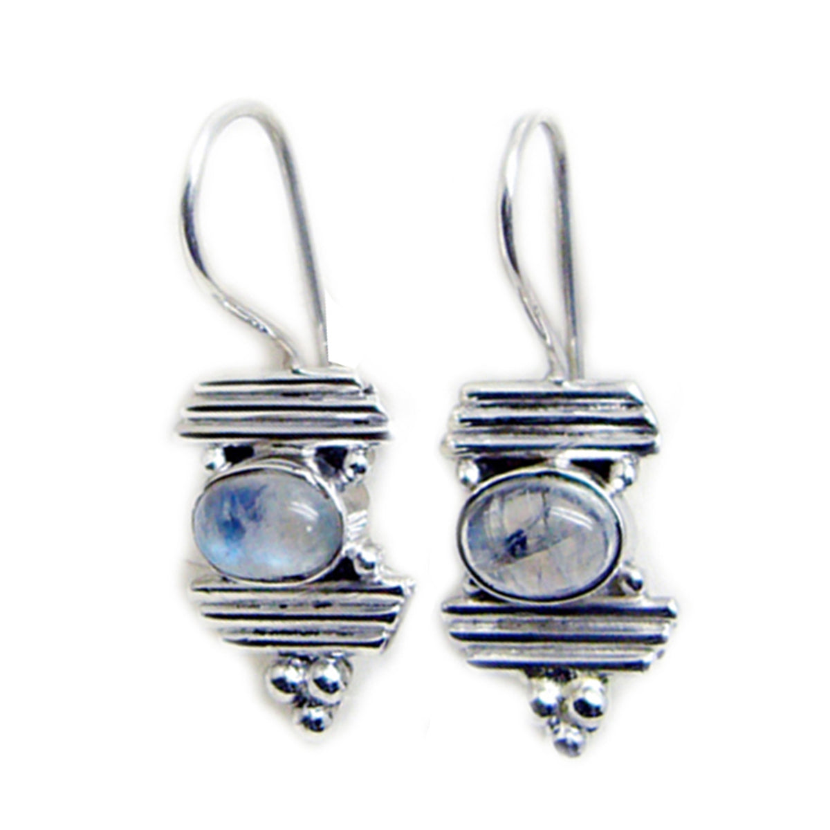 Carolina White Dainty multiple Dangle Earring Rainbow Moonstone White Dangle